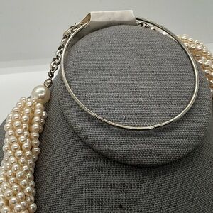 Faux Pearl Necklace, Earrings, Bracelet A18
